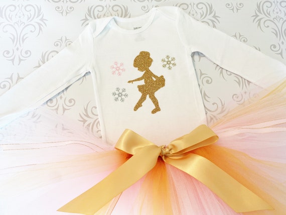 Ballerina Silhouette Birthday Girl Outfit | Nutcracker Dress | Ballerina Tutu | Baby Girl Christmas Gift by Strawberrie Rose Tutus Il_570xn