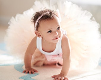 Birthday Outfit  | Blush Champagne Gold Flower Girl Tutu Dress