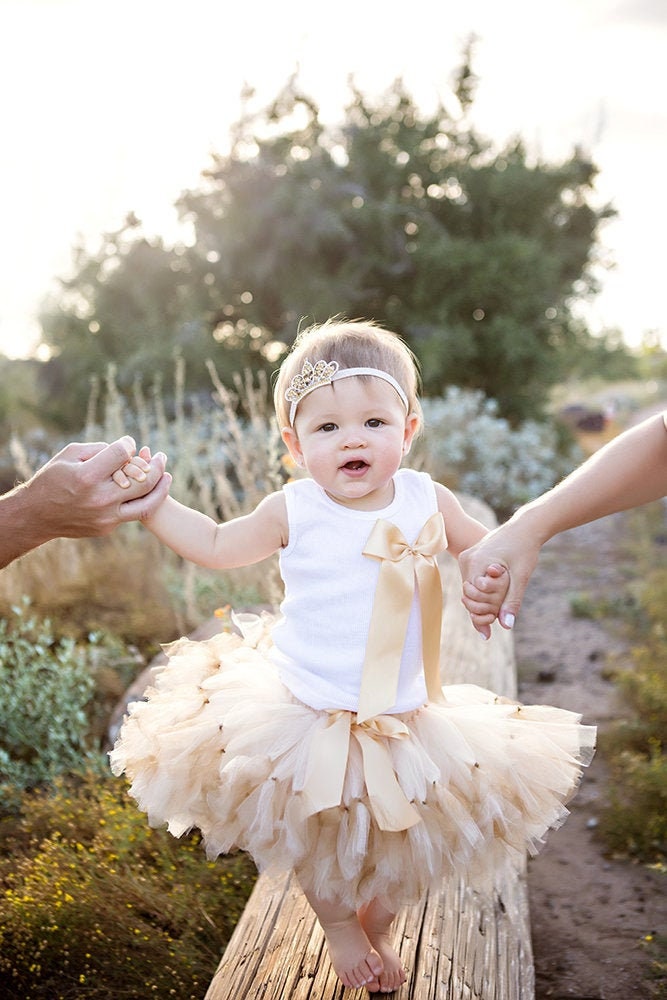 Gold 1st Birthday Outfit One year Old Tutu Dress Etsy