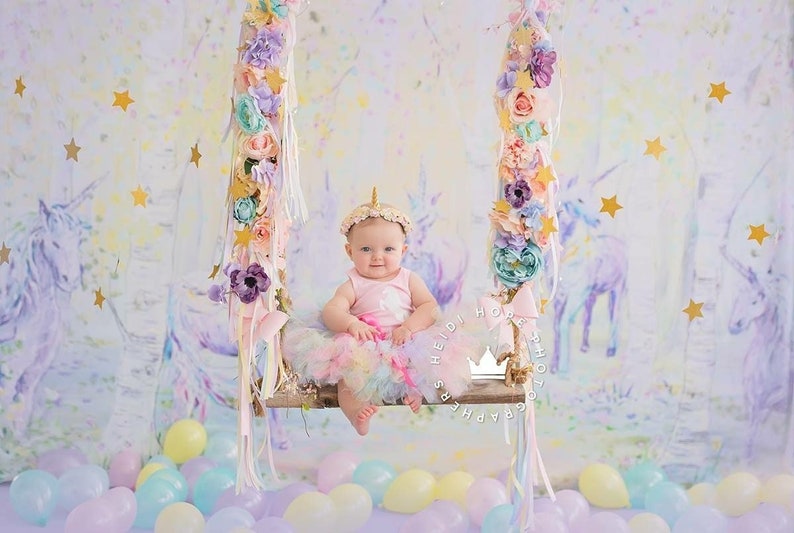 Unicorn First Birthday Outfit Girl 1st Birthday Cake Smash Outfits Baby Girl Tutu Dresses Baby Girl Gift image 1