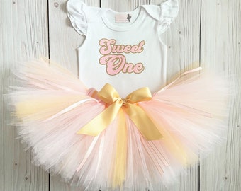Pink and Gold Sweet One Birthday Outfit | First Birthday Tutu Outfit