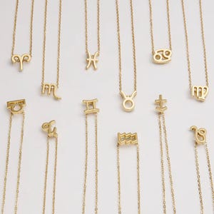 Zodiac Sign Necklace: 18K Gold Plated Horoscope Pendant
