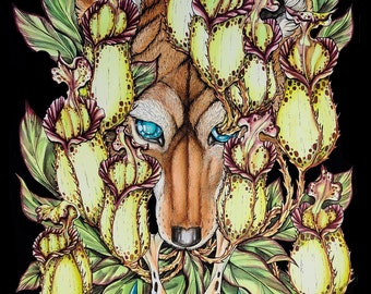 Canis Nepenthes - Original Ink and Watercolor Illustration