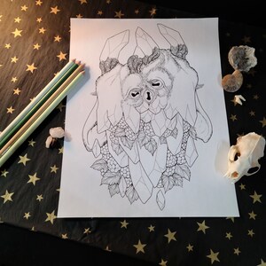 Printable Adult Coloring Page - Macabre Downloadable Art
