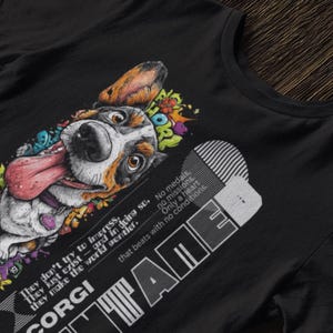 Camiseta con gráfico de Corgi, regalo divertido, camiseta con dibujos animados geniales para amantes de los perros, fanáticos de las mascotas y del arte animal.