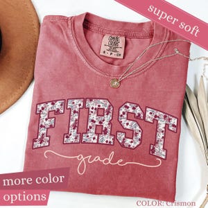 Comfort Colors® First Grade Teacher Shirt, Toile de Jouy 1st Grade TShirt, First Grade Teacher Appreciation Gift, Elementary School T-shirt