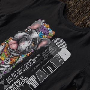 Bulldogge Grafik Streetwear T-Shirt Lustiges Geschenk Coole Cartoon Kunst Tee für Hundeliebhaber, Haustier-Fans & Tierkunst Fans