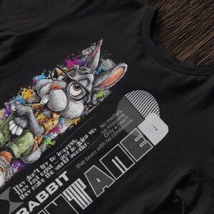 Camiseta con gráfico de conejo, regalo divertido, camiseta con dibujos animados geniales para amantes de los animales, las mascotas y la vida silvestre.