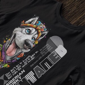 Camiseta con gráfico de Husky, regalo divertido, camiseta con dibujos animados geniales para amantes de los perros, fanáticos de las mascotas y del arte animal.