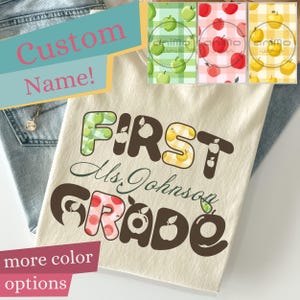 Custom First Grade Teacher Shirt, Teacher Team Shirts, Personalized 1st Grade Teacher Shirt, 1st Grade T-shirt, apple shirt, Retro