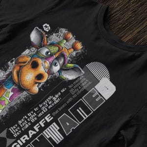 Camiseta con estampado de jirafa, divertida camiseta de dibujos animados para amantes de los animales, las mascotas y la vida silvestre.