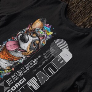 Camiseta con gráfico de Corgi, regalo divertido, camiseta con dibujos animados geniales para amantes de los perros, fanáticos de las mascotas y del arte animal.