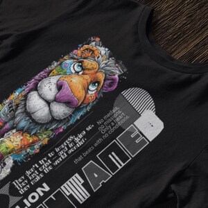 Grafische streetwear-T-shirt leeuw Grappig cadeau Cool Cartoon Art T-shirt voor dierenliefhebbers, dierenliefhebbers en natuurkunstfans