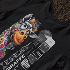 Giraffen-Grafik-Streetwear-T-Shirt-lustiges Geschenk-kühles Karikatur-Kunst-T-Stück für Tierliebhaber, Haustier-Fans u