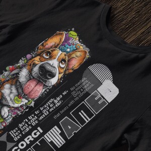 Camiseta con gráfico de Corgi, regalo divertido, camiseta con dibujos animados geniales para amantes de los perros, fanáticos de las mascotas y del arte animal.