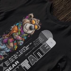 Camiseta con gráfico de oso, regalo divertido, camiseta con arte de dibujos animados genial para amantes de los animales, fanáticos de las mascotas y fanáticos del arte de la vida silvestre.