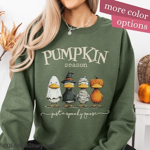 Just a Spooky Goose Halloween Sweatshirt, Funny Halloween Goose Sweatshirt, Goose in Halloween Costumes Sweatshirt, Cute Horror Sweatshirt