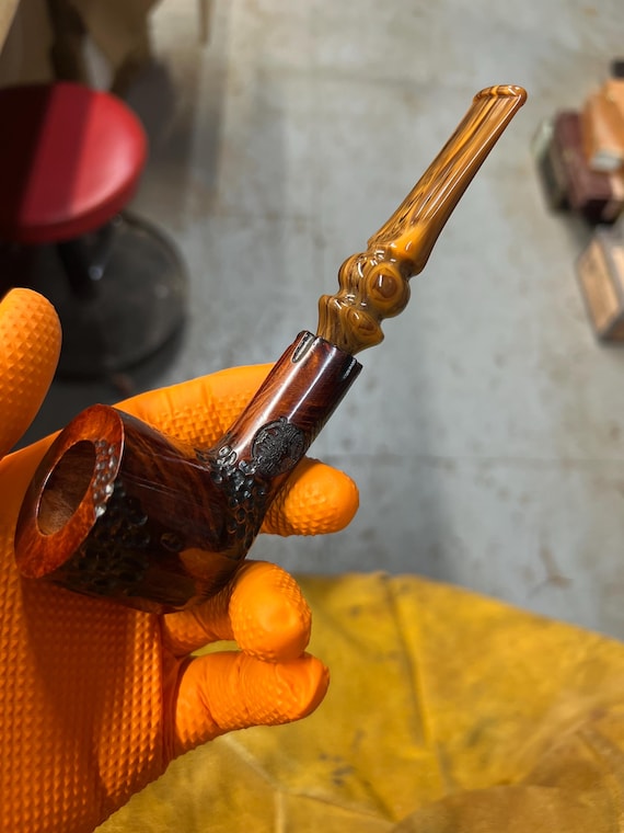 Handmade briar tobacco pipe