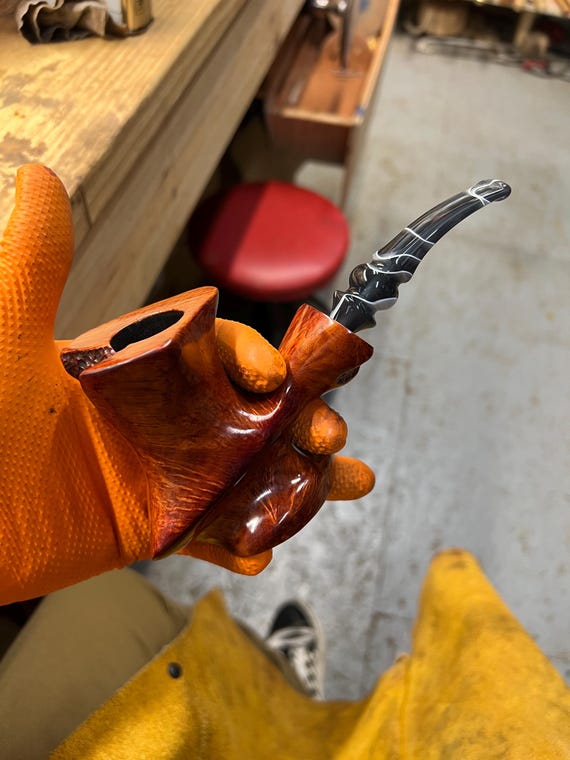 Handmade briar tobacco pipe