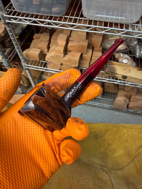 Handmade briar tobacco pipe