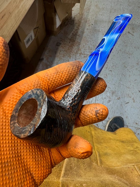 Handmade briar tobacco pipe