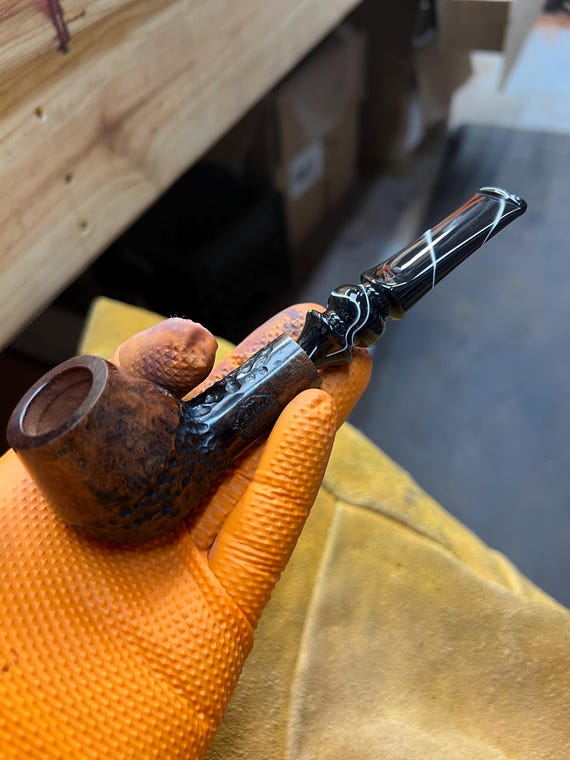 Handmade briar tobacco pipe