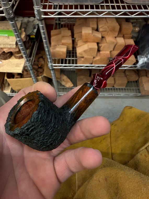Handmade briar tobacco pipe