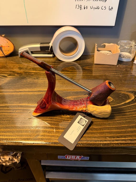 Cedar churchwarden tobacco pipe stand Heavy Duty!