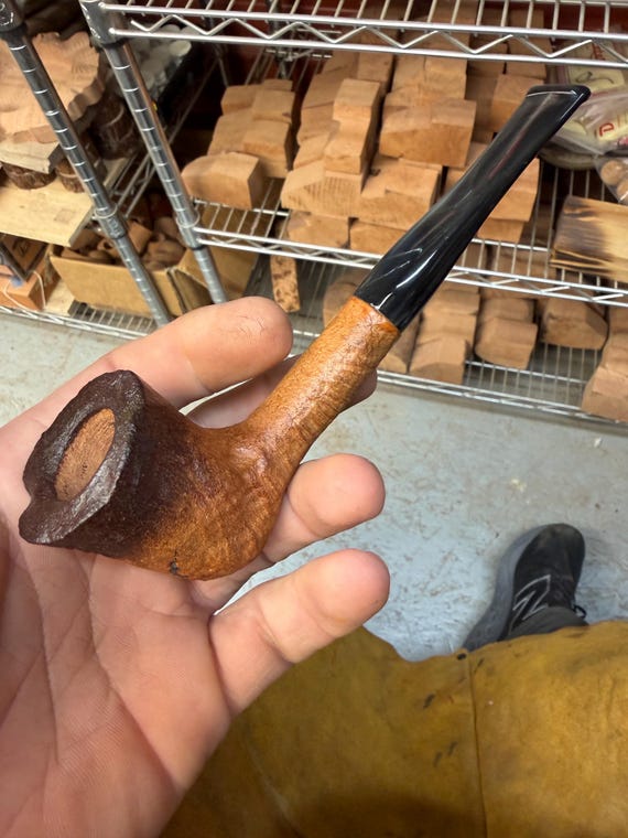 Handmade briar tobacco pipe