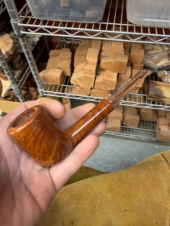 Handmade briar tobacco pipe