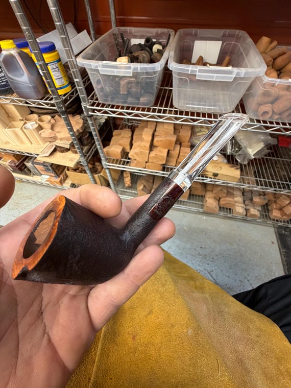 Handmade briar tobacco pipe