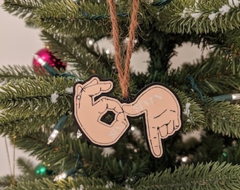 Funny “6 7” Hand Sign Ornament | Eco-Friendly Recycled String | Meme Christmas Tree Decoration |for Friends & Gamers