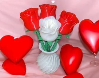 Valentines Day Eternal Forever Roses - Multi colour 3D Printed