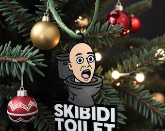 Skibidi Toilet Christmas Ornament • Funny Meme Ornament