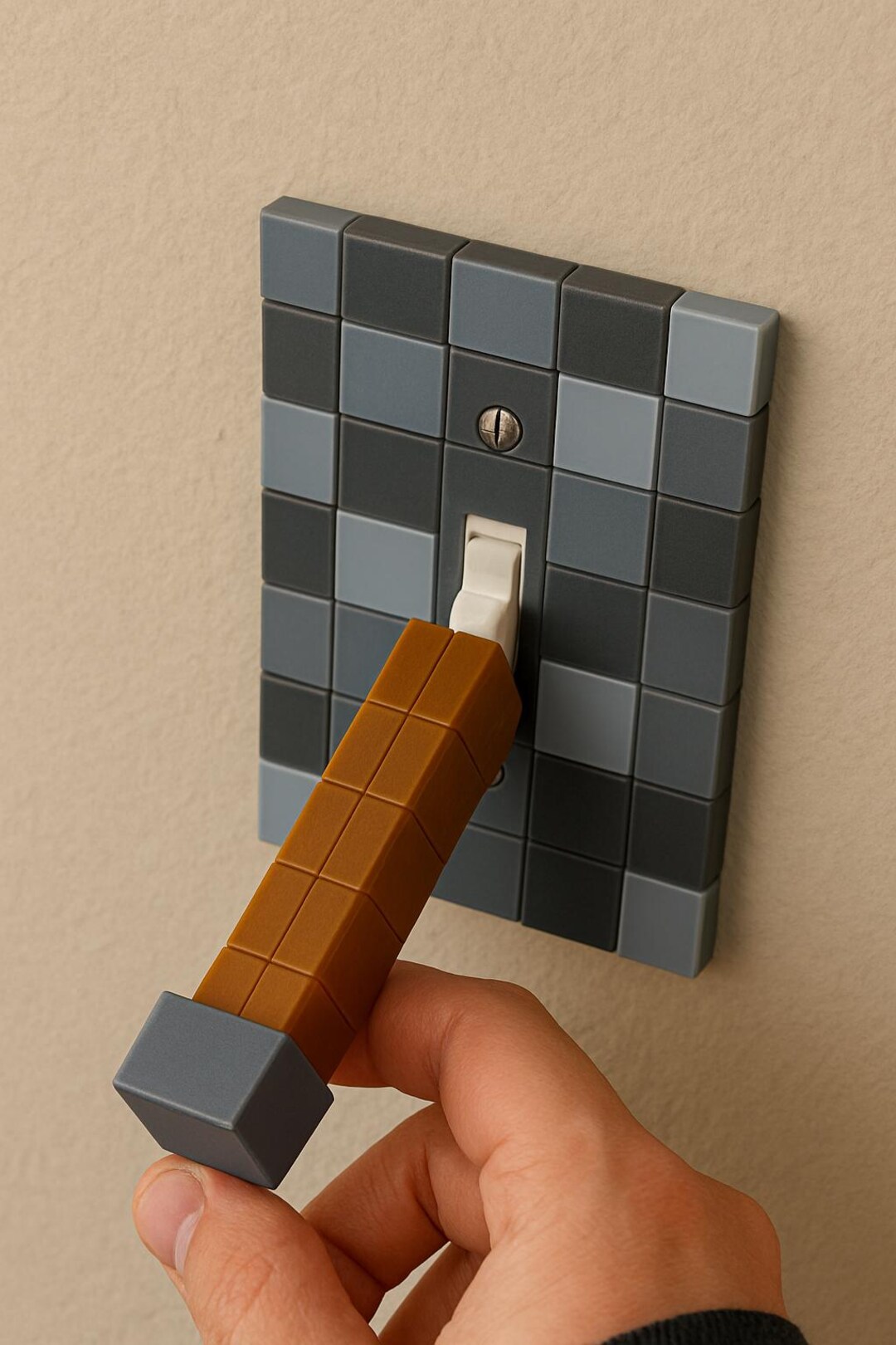 Minecraft Light Switch Cover – 3D Printed Pixel Toggle Plate, Gamer ...