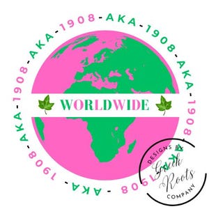 AKA Sorority Clipart, Black Sorority Art, Pink and Green Digital Download, Divine Nine PNG, HBCU Pride Design, Alpha Kappa Inspired Graphic