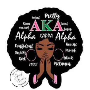 AKA Sorority Clipart, Black Sorority Art, Pink and Green Digital Download, Divine Nine PNG, HBCU Pride Design, Alpha Kappa Inspired Graphic