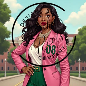 AKA Sorority Clipart, Black Sorority Art, Pink and Green Digital Download, Divine Nine PNG, HBCU Pride Design, Alpha Kappa Inspired Graphic