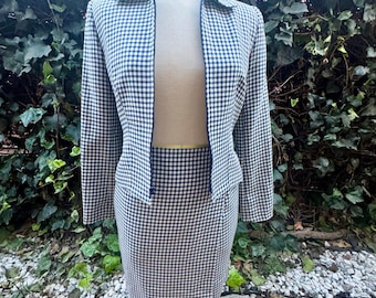 Vintage Georgiou Studio Blazer & Rock Set Checker 80er Jahre Gr. 0, Made in Canada
