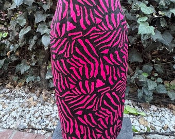 Vintage 90s Y2K Pink Zebra Print Pencil Skirt Fully Lined Lightweight