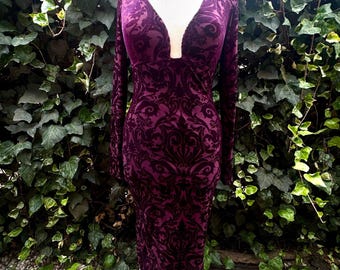 Vintage Va Va Voom Kleid Mesh Samt Gothic Made in USA Y2K 90er Jahre