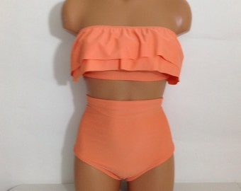 Women's High Waist Ruffle Swimsuit