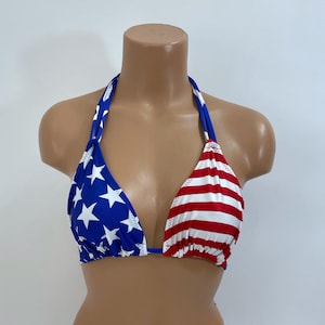 Women's American Flag Bikini Top