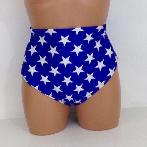 Women's Stars high waist swimsuit bottom, vintage bathing suit separates