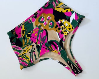 High Waist Tropical Swimsuit Bottom