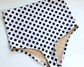 High Waist Polka Dot Swimsuit Bottom small, ready to be shipped