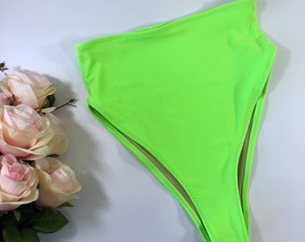 Women's Neon Green High Waist Swimsuit Bottom small ready to be shipped