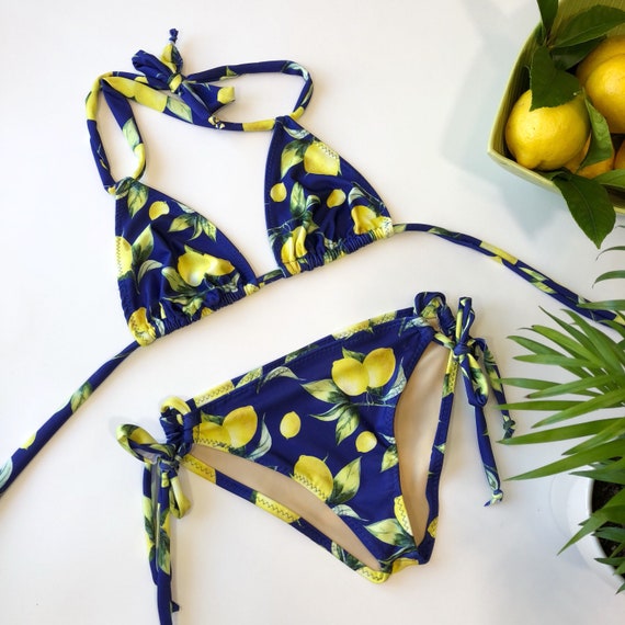 lemon print bikini