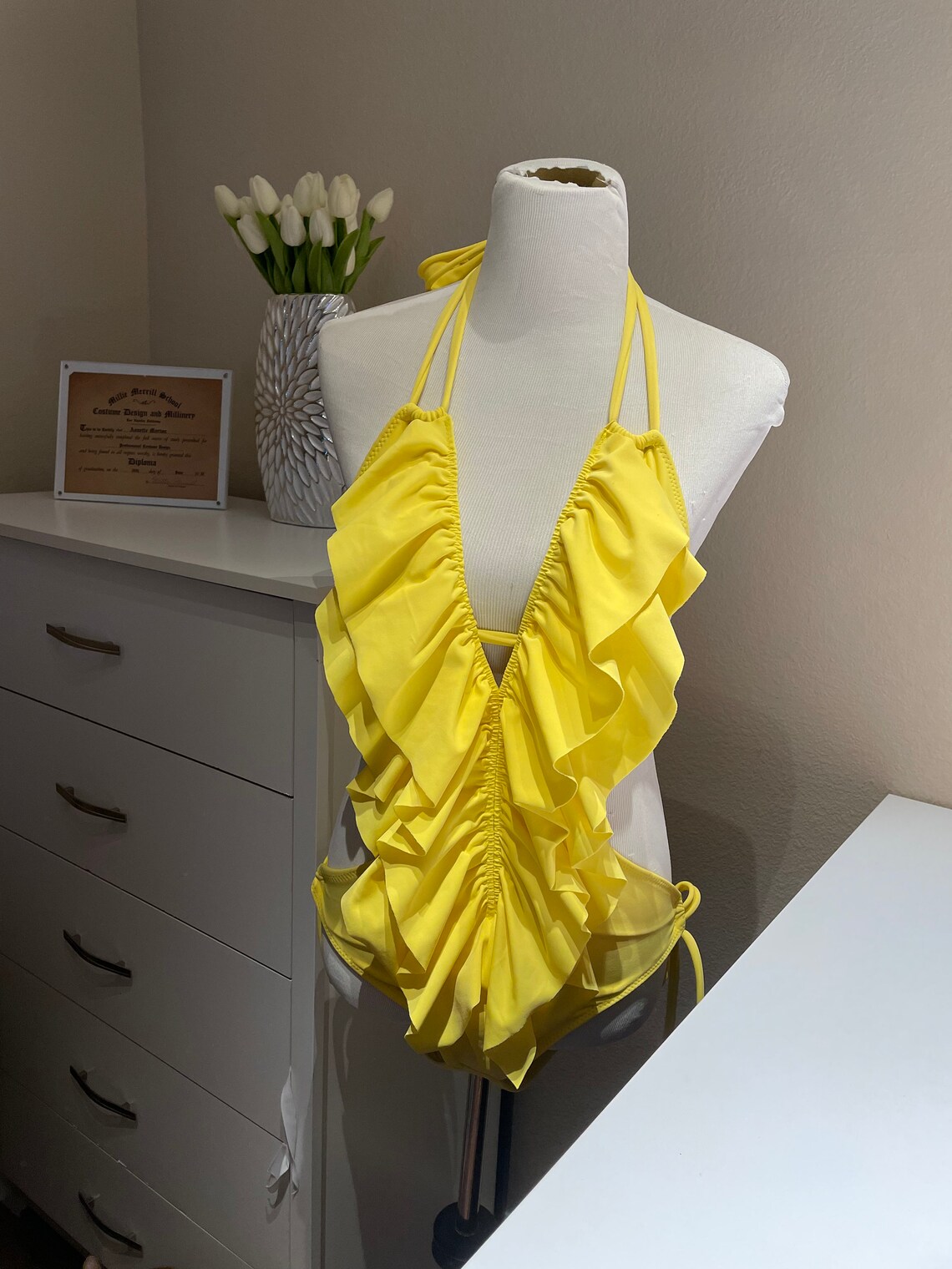 Women's Low Cut One Piece Swimsuit Etsy