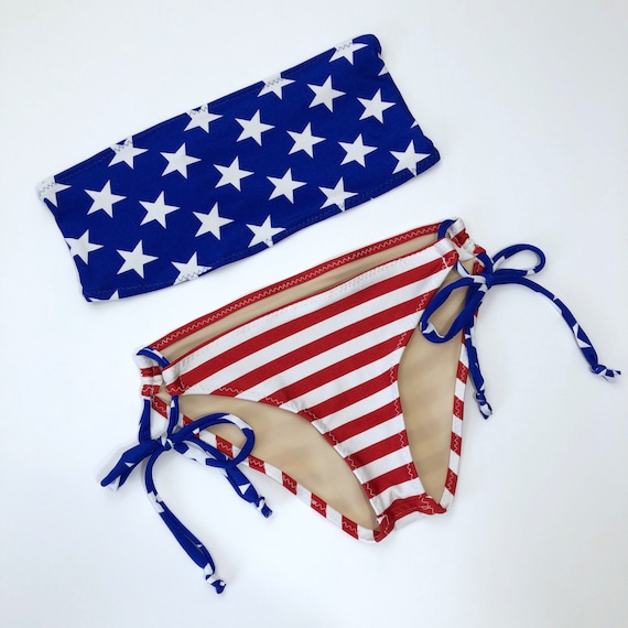 cuenca equilibrio latín Traje de baño bikini con bandera de EE. UU. para mujer - Etsy México